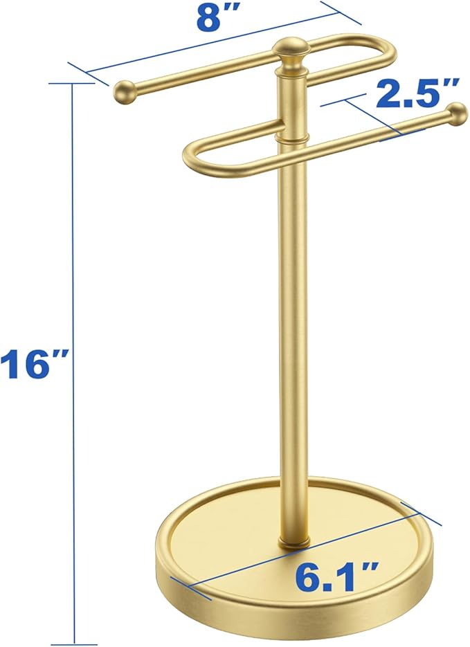 Hand Towel Holder, 304 Stainless Steel Heavy Duty S Shape Hand Towel Stand Free Standing Towel Bar for Bathroom Kitchen Countertop