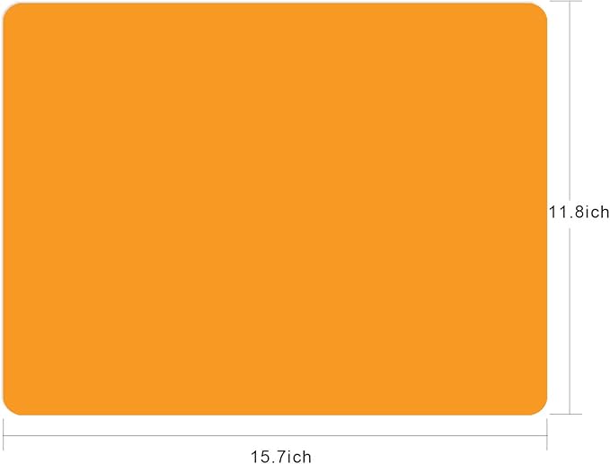Silicone Placemats, Food-Grade Non-Slip Waterproof, Dining, Stain Resistant, Countertop Protector, Kitchen Counter Mat, Heat Resistant, Baking mat Dishwasher Safe (15.7x11.8Inch-4pack, Orange)