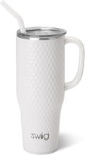 Swig Life 40oz Mega Mug, 40 oz Tumbler with Handle and Straw, Cup Holder Friendly, Dishwasher Safe, Extra Large Insulated Tumbler, Stainless Steel (Golf)