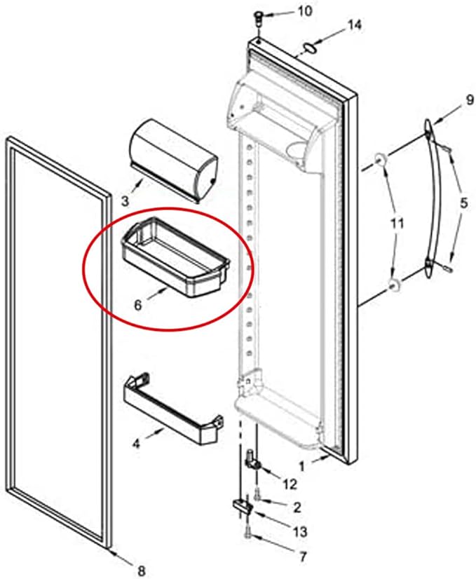 2 Packs Refrigerator Door Shelf Bin Fit for Whirlpool WRS325FDAB02 WRS325FDAM01 WRS325FDAM02 WRS322FDAB02 WRS322FDAT01 WRS322FDAB03 WRS322FDAB04 WRS322FDAT02 WSF26D2EXY01 WRS325FDAT02