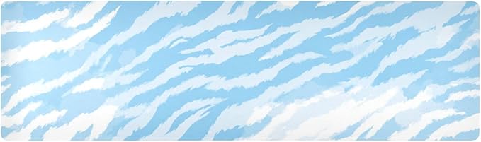 2 in 1 Table Runner Trivet for Hot Pots and Pans Heat Resistant Non Slip Waterproof 39 x 12 Inch Decorative Table Protector for Kitchen Countertop Tigers Pattern Skin Light Blue