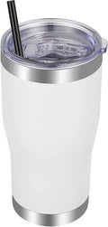 VEGOND 20oz Tumbler Stainless Steel Tumbler Cup with Lid And Straw Vacuum Insulated Double Wall Travel Coffee Mug(White 1 Pack)