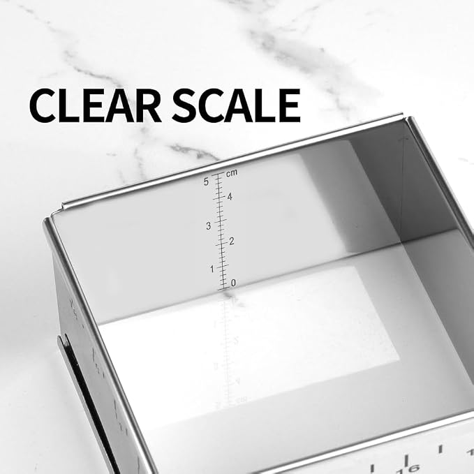 Stainless Steel Extensible Cake Ring Detachable Square Cake Mold Mousse Ring Nonstick Cheesecake Mould Pastry Shaping for Baking - 4.2 x 4.2 × 2 inch