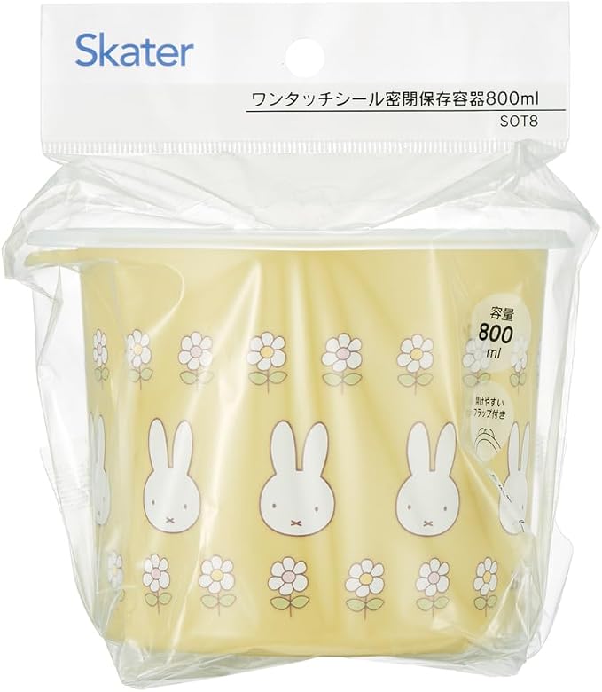 Skater SOT8-A One-Touch Seal Container, M, 28.5 fl oz (800 ml), Airtight Container, Storage Container, Miffy