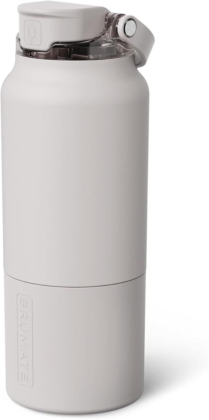 BrüMate Rise 35oz Water Bottle With 100% Leakproof Covered Silicone Straw | Insulated Stainless Steel Water Bottle With Removable Straw | Fast Flow | Soft Sip Silicone Spout | BPA-Free (Dune)