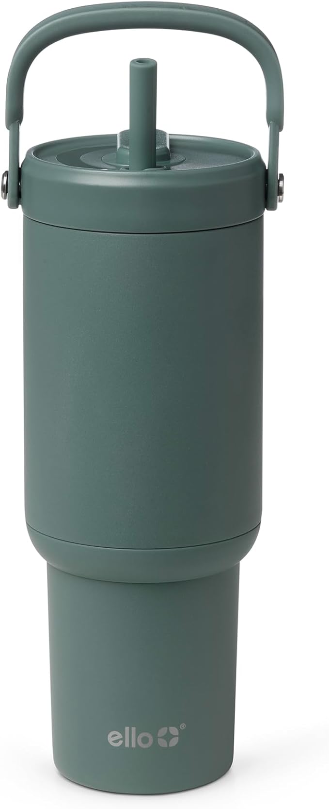 Ello Oasis Go+ 26oz Tumbler with Top Handle and Retracting Straw | Reusable Insulated Stainless Steel Cup, 100% Leakproof Water Bottle, 24 Hours Cold, Cup Holder Friendly For Travel | Alligator