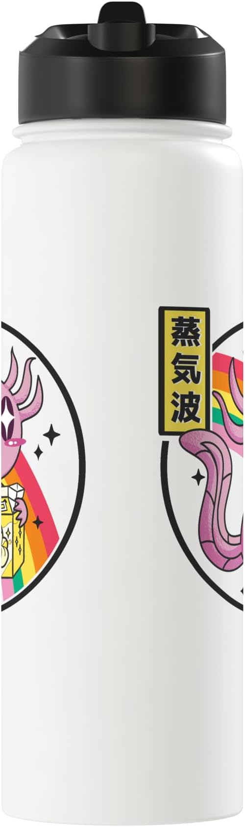 Axolotl Banana Milk Carton Kawaii Retro Rainbow Anime Stainless Steel Insulated Water Bottle