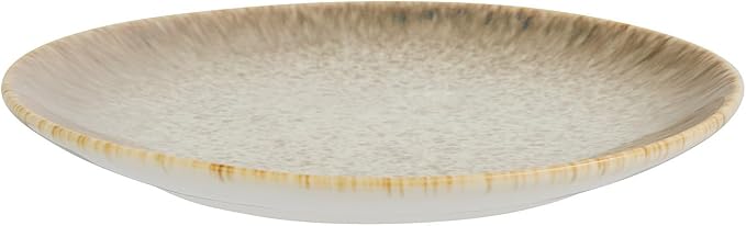 Yellowstone 4-Piece Rainwater Salad Plate Set – Durable Stoneware Plates with Reactive Glaze Finish, 8.25-Inch Diameter, Microwave & Dishwasher Safe – Rustic Modern Everyday Dinnerware