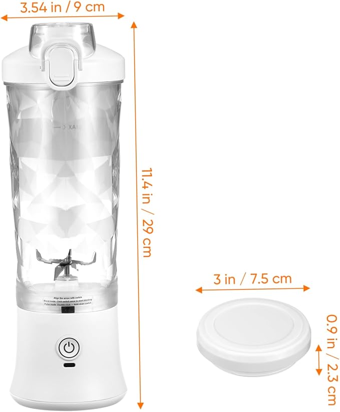 Portable Fruit Juicer Travel Cup Battery Powered Blender for Fresh Juice Lightweight Design for Office Gym Home Use Easy Operation with Transparent Cup