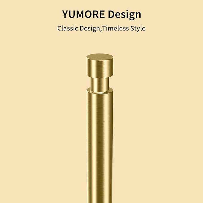 YUMORE Paper Towel Holder Countertop, Paper Towel Holder with Weighted Base Non Slip, Standing Paper Towel Roll Holder for Kitchen Bathroom, Stainles Steel (Gold)
