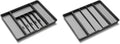 madesmart Expandable Silverware Tray with 8 Compartment Expandable Utensil Tray with 5 Compartments, Classic Collection, Kitchen Organizer, Soft-Grip Lining, Easy to Clean, BPA-Free