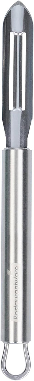 Restaurantware Stainless Steel Straight Vegetable Peeler - German Standard - Double Edged Kitchen Peeler Dishwasher Safe, Sharp Blades - Potato Peeler for Potato, Apple, Cucumber