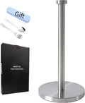 Silver Standing Paper Towel Holder for Kitchen& Bathroom Countertop,Under Counter, Table Or BBQ, Standard or Jumbo-Sized Roll Paper (with Stainless Steel Base)