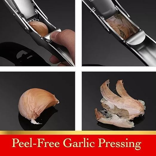 Premium Garlic Press Stainless Steel – Heavy Duty Crusher, Easy Clean, Dishwasher Safe, Includes Brush
