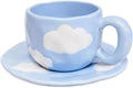 Noviko Cloud Mug with Saucer Ceramic Cloud Teacup for Girls Mum 11 oz