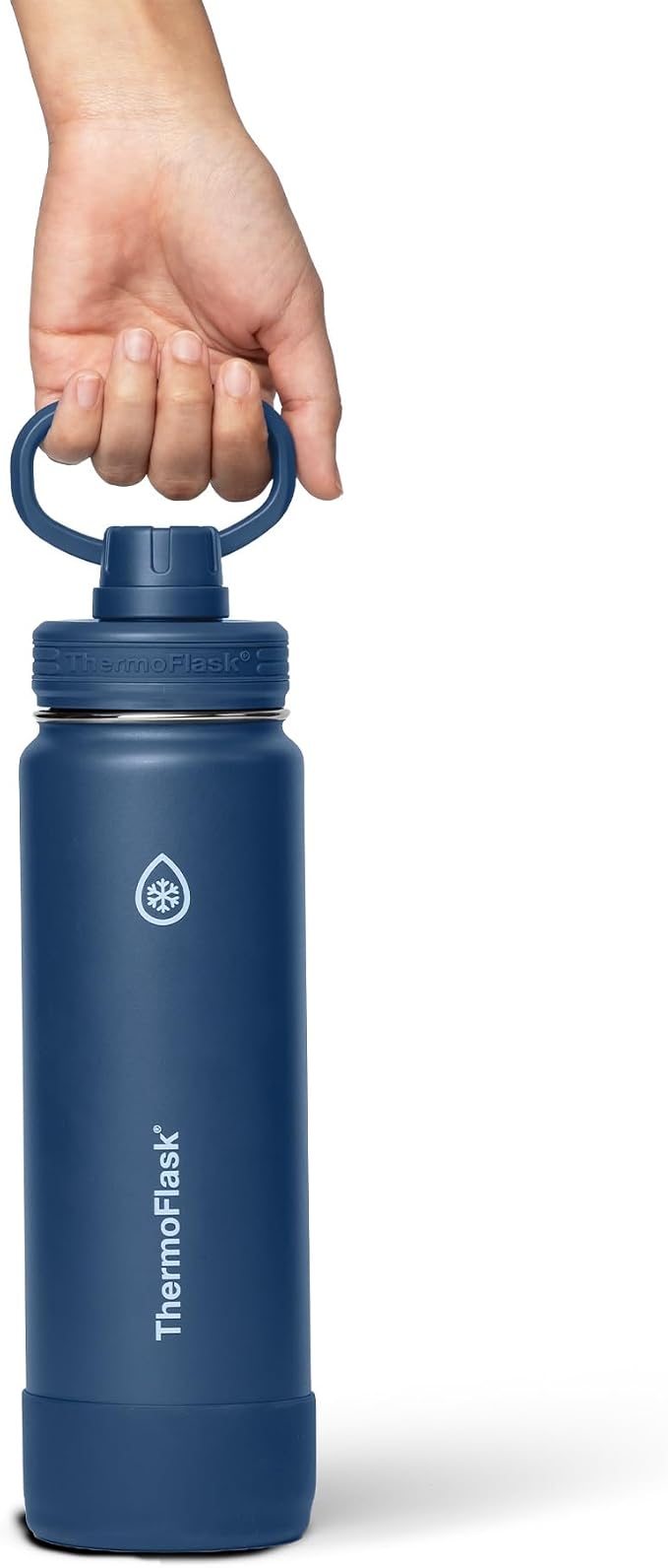 ThermoFlask Insulated Water Bottle with Spout Lid (24 oz, Navy) - Leakproof, Stainless Steel Water Bottle for Cold & Hot Drinks, Travel & Daily Hydration