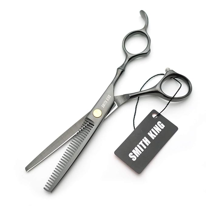 5.5 Inches Hair Cutting Scissors Set with Razor Combs Lether Scissors Case,Hair Cutting Shears Hair Thinning Shears for Personal and Professional (Grey)