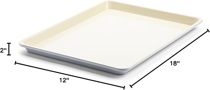 GreenLife Bakeware 18” x 13” Half Cookie Sheet Baking Pan, Non-Toxic PFAS-Free Healthy Ceramic Nonstick, Oven Safe to 450°F, Easy Release, Even Heating, Easy Clean, Gray