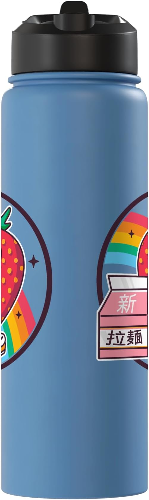 Strawberry Milk Carton Kawaii Retro Rainbow Anime Stainless Steel Insulated Water Bottle