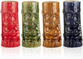 LEMONSODA Ceramic Hawaiian Tiki Glasses (Ceramic, Set of 4)