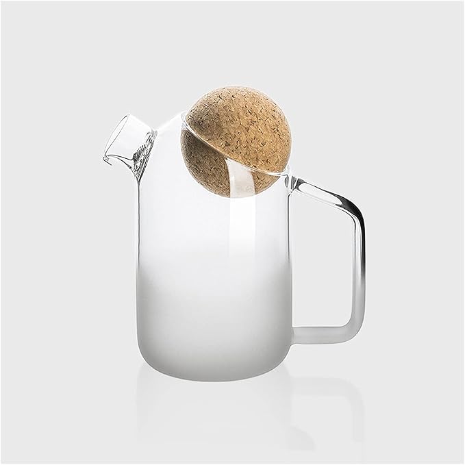 Water Pitcher Simple and Solid Color Frosted Glass Pitcher with Cork Ball Stopper Personality Cold Water Jug Teapot for Home, Office, Restaurant Iced Tea Pitcher (Size : M)