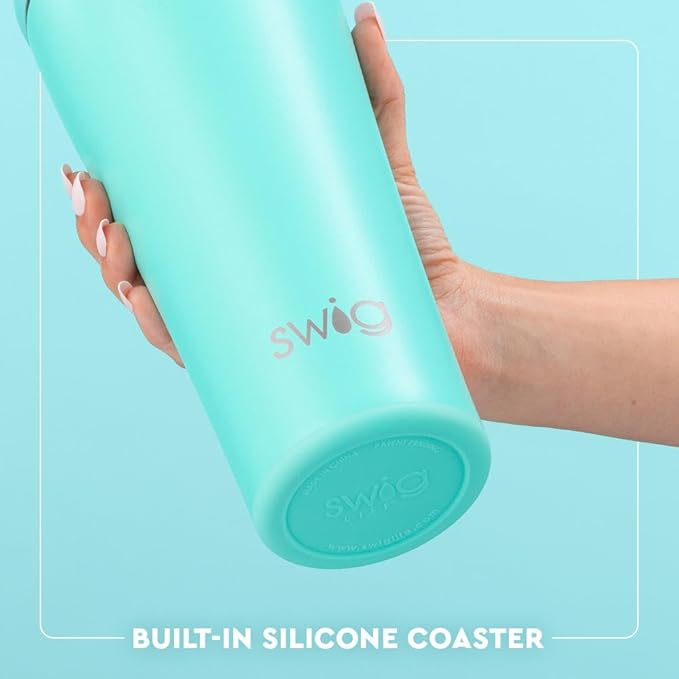 Swig Life 32oz Straw Tumbler, Travel Coffee Tumbler with Lid, Cup Holder Friendly Travel Coffee Mug, Stainless Steel, 32 oz Reusable Insulated Coffee Mug (Saturdays In Lexington)