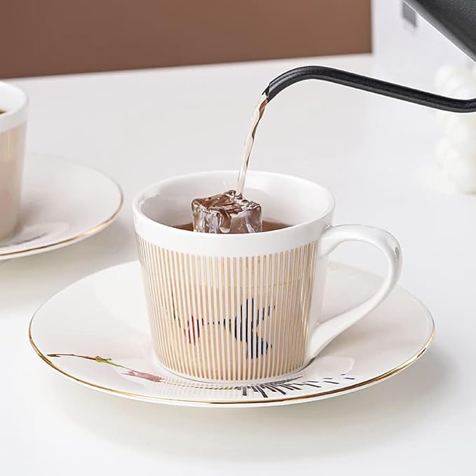 Mirror Cups and Saucers for Women Wedding Party Afternoon Tea - Butterfly | Mirror Cups and Saucers, Ceramic Coffee Cup, Idea Gift, Perfect afternoon tea cups, dishwash safe