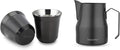 Easyworkz Stainless Steel Espresso Cup 2pcs Set Double Wall 5 oz, Bundled Espresso Steaming Pitcher Stainless Steel 12 oz Coffee Frothing Picther Milk Jug Cappuccino Latte Art Cup