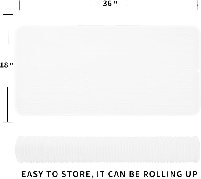 MicoYang Silicone Dish Drying Mat for Multiple Usage,Easy clean,Eco-friendly,Heat-resistant Silicone Mat for Kitchen Counter or Sink,Refrigerator or Drawer Liner Translucent 5XL 36inches x 18inches