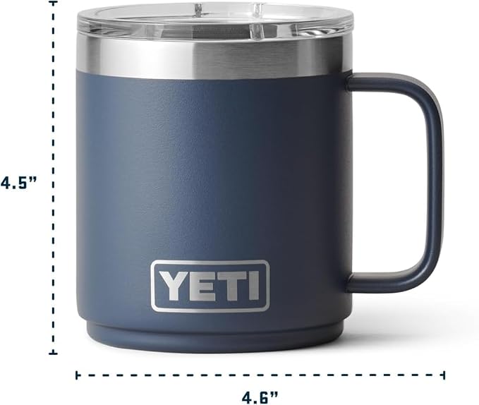 YETI Rambler 10 oz Ceramic Lined Stackable Mug, Vacuum Insulated, Stainless Steel with MagSlider Lid, Ridgeline