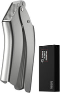 Garlic Press Stainless Steel, No-Peel Garlic Press with Ergonomic Handle, 270° Flip for Easy Cleaning, Dishwasher Safe, Heavy Duty 304 Garlic Crusher