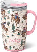 Swig Life 18oz Travel Mug, Insulated Tumbler with Handle and Lid, Travel Coffee Mug, Cup Holder Friendly, Stainless Steel 18 oz Tumbler, Reusable Insulated with Lid (Giddy Up)