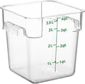 Soro Essentials- 4 qt. Polycarbonate Square Food Storage Container with Graduated Markings Clear Color- Stackable Storage Bin Plastic Food Container with Handle for Pantry Organizer Storage Kitchen
