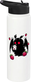 Mothman Cryptid Kawaii Strawberry Milk Shake Carton Stainless Steel Insulated Water Bottle