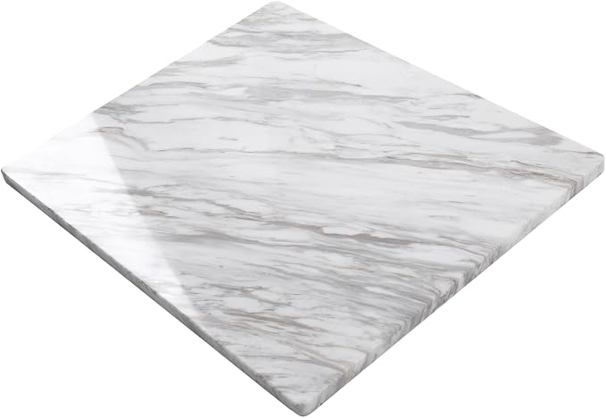 Natural Marble Cutting Board For Kitchen, 16 x 20 Inch Marble Slab Pastry Board With Non-Slip Feet For Baking, Cheese, Charcuterie, Chocolate, White Gray Net Veins