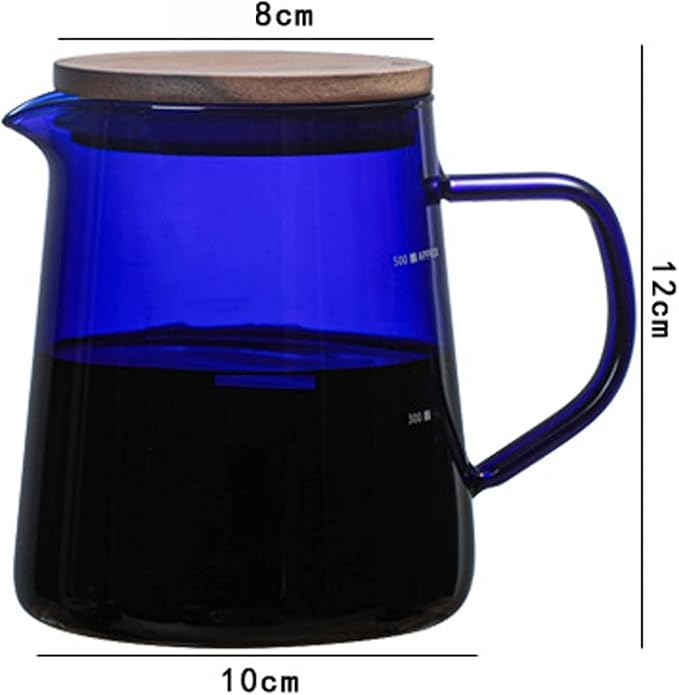 Coffee Carafe Blue Strawberry Drip is Applicable to 500ml Glass Water Bottle Drip Coffee Pot Filter Transparent Coffee Pot convenient (Color : 500ml blue)(500ml amber)