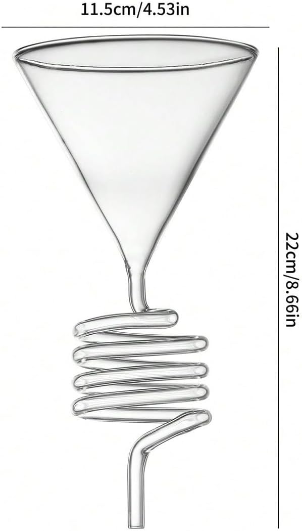 Glass Spiral Coffee Dripper – V60 Pour Over Coffee Maker, Spiral Design Coffee Dripper for Drip Coffee Pour Over & Travel Filter Coffee