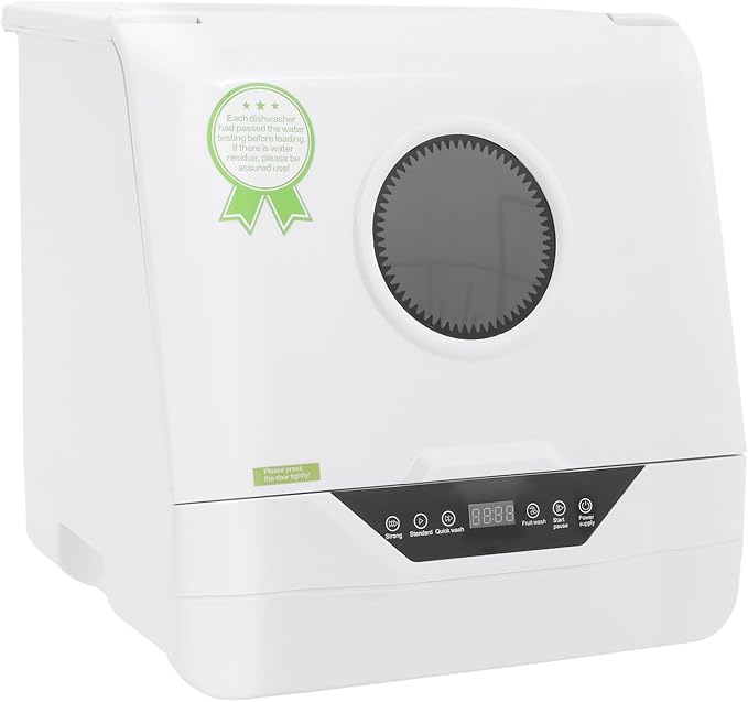 800W Countertop Dishwasher, 110V Low Noise Portable Dish Washer With 4 Wash Modes, High Temperature Cleaning, Mini Dish-Washing Machine for Restaurants, Kitchens, Cafeterias, White