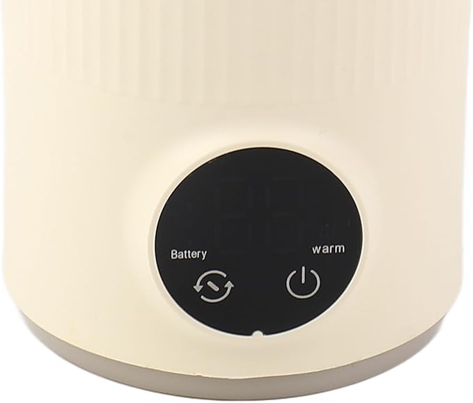 Travel Electric Kettle, Cordless Rechargeable 400ML 55°C Stainless Steel Travel Hot Water Boiler for Milk, Tea, Coffee, Portable Milk Warmer with Rotary Stirrer, Water Heater