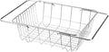 Stainless Steel Dish Drying Rack Over Sink - Kitchen Drainer Basket for Fruits, Vegetables, and Utensils