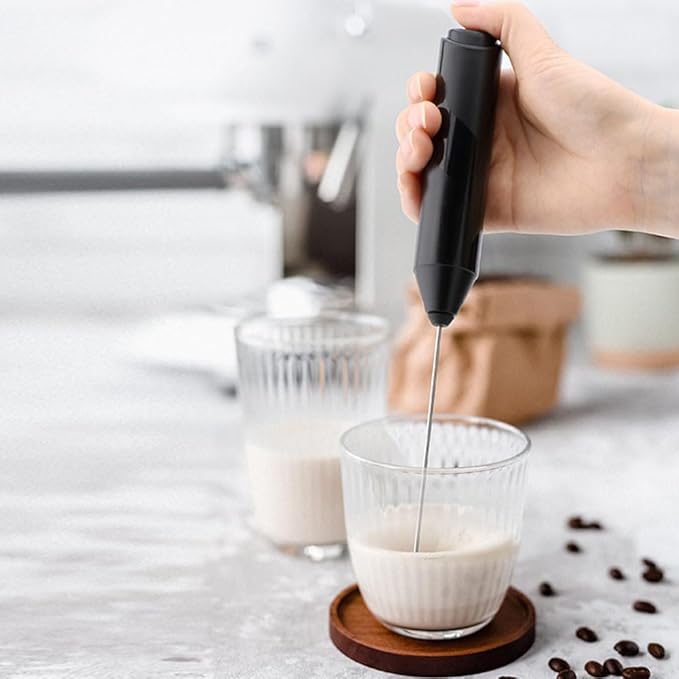 PRETYZOOM Small Handheld Electric Egg Blender Whisk Portable Milk Frother for Coffee and Latte Lightweight Kitchen Tool for Egg Beating and Milk Frothing