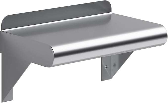 AmGood 6 in. x 10 in. Stainless Steel Wall Shelf | NSF Certified | Appliance & Equipment Metal Shelving | Kitchen, Restaurant, Garage, Laundry, Utility Room