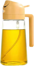 Oil Sprayer, 2-in-1 Sprayer Pourer Oil Empty Bottle Plastic Container Dispenser Vaporizer Kitchen Barbecue Camping Cooking Utensils,for Kitchen, Air Fryer(1Pcs Yellow)