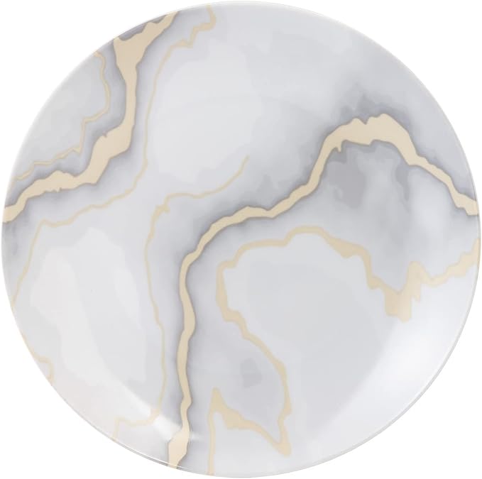 Safdie & Co. Electric Marble 16 Piece Dinnerware Set, Service for 4, Fiesta Dinnerware, home trends and home food network essentials, Porcelain dinner plates, 16" L x 12" W x 15" H