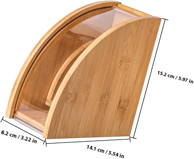 DECHOUS Coffee Filter Holder, Coffee Paper Storage Container for #1#2 V 60 Coffee Filters Bamboo Coffee Filter Paper Dispenser Rack with Dustproof Cover Filter Organizer