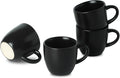 HASENSE 3 OZ Espresso Cups, Ceramic Demitasse Cups Set of 4 for Double shot, Stackable Coffee Cups with Handle for Espresso, Ristretto, Cappuccino, Coffee Mugs for Home and Office, Black