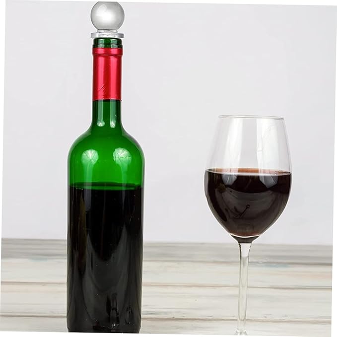 Garneck 24pcs Glass Ball Wine Bottle Stoppers Reusable Wine Savers with Airtight Seal and Beverages and Glass Design Great for Home Use