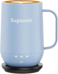 Supsonic - 16oz Self Heating Coffee Mug, Smart Heated Coffee Mug Faster Direct-Contact Heating Up to 149°F, Coffee Mug Warmer Set with Auto Shut-Off - Gifts for Men Women | S2