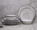 Melamine Dishes Dinnerware Sets - 12pcs Melamine Dinner Plates, Salad Plates and Bowls, for Everyday Use White