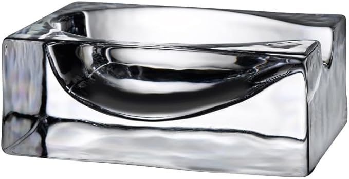 NUDE Cruet Glass Spoon Rest, Lead-Free, Crystal, Kitchen Utensil Cooking Holder, Decor and Accessories for Kitchen (Clear)